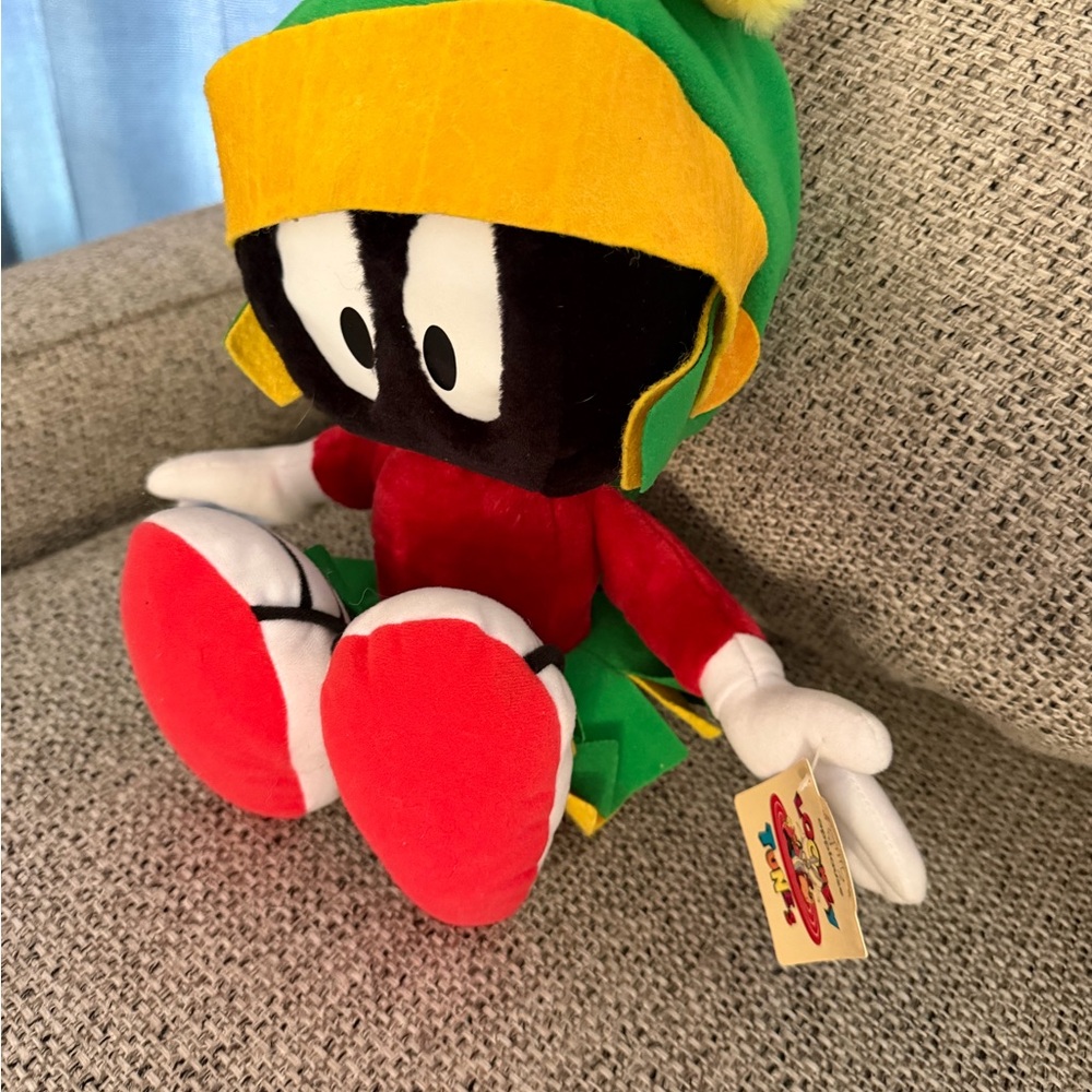 Looney Tunes Warner Bros Marvin the Martian Plush 13" Applause with Tag VTG 1996